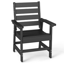 IVY&LANE Outdoor Dining Chair | HDPE | Black | All Weather | Arm Chairs | Patio Furniture | for Poolside Lawn Garden Backyard