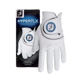FootJoy Men's HyperFLX Golf Gloves White Large, Worn on Left Hand
