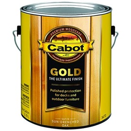 CABOT SAMUEL Sun-Drenched Oak Satin Deck Stain, Gallon, 250-350 sq. ft. Coverage