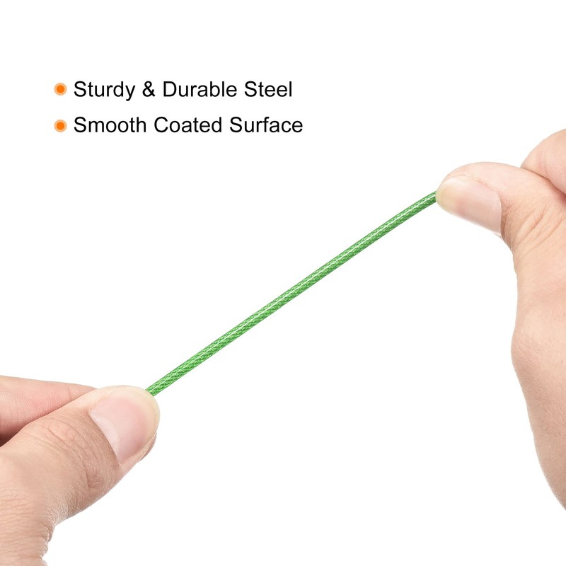 PATIKIL 2-Piece Security Wire 1.5m×2.5mm with Double Loop, Wire Rope,