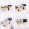 Double Toilet Paper Holder with Shelf Polished Chrome, APLusee SUS304