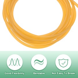 M METERXITY Natural Latex Rubber Tubing, 0.067" [1.7mm] ID x 0.177" [4.5mm] OD 16ft Length Latex Hose Tube for Home/Laboratory/Sporting, Highly Elastic Band Tubes [Yellow]