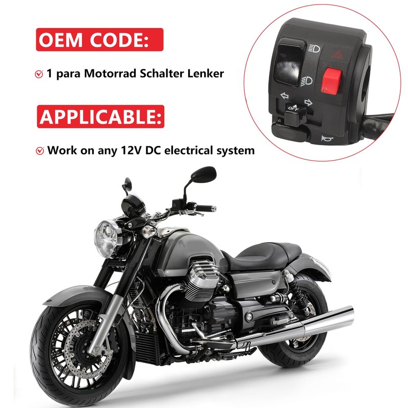 Anlseiod Motorcycle Switch Handlebar Switch for Turn Signal Switch Indicator