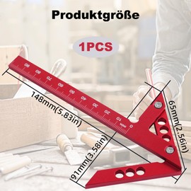 CLKE Centre Finder Centre Gauge Line Gauge 100 mm 45° 90° Centre Finder Carpenter's Ruler Line Ruler Made of Aluminium Alloy Measuring and Scribing Tool for Woodworking