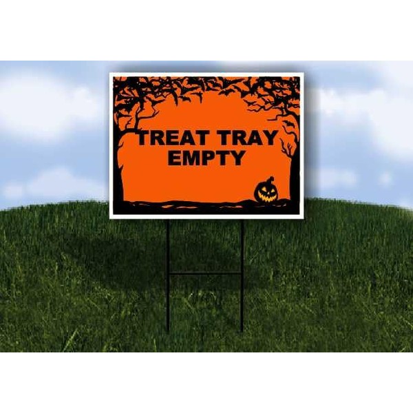 TREAT TRAY EMPTY Halloween Bats and Jack O Lantern 1