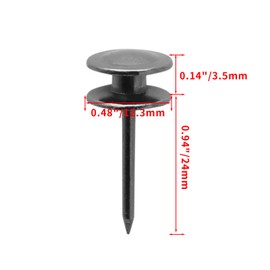 Rierdge Double-Headed Nails for Hanging Pictures, 30 Pcs Wall Hangers for Paintings, Decorative Push Pin for Drywall Cork Board Photo, Black