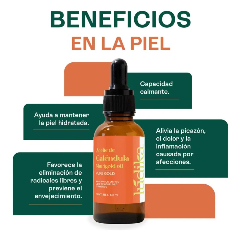 Aceite de Caléndula Hebbe Cosmetics para Piel Seca y Sensible