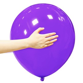 Big Balloons 12 Pack 18 Inch Thick Latex Large Party Balloons Round Helium Balloons for Birthday Wedding Baby Shower Festival Christmas Decorations (Purple Balloons)