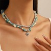 Boho Beaded Necklaces for Women Heart Pendant Necklace Bohemian Layered