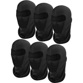 6 Pieces Balaclava Face Mask Motorcycle Mask Windproof Camouflage Fishing Cap Face Cover for Sun Dust Protection (Black)