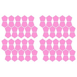 LiteMark 2 inch Pink Pentagon Decal Stickers for Floors and Walls - Pack of 80