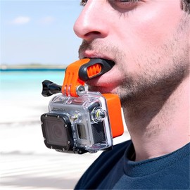 micros2u Surfing Mouth Mount Mouthpiece Accessory Kit + Floaty + Neck Lanyard Designed For All GoPro Hero, Osmo, Akaso + Other Action Cameras