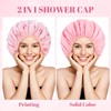 Double-Sided Shower Cap for Women, 2 in 1 Reusable Waterproof