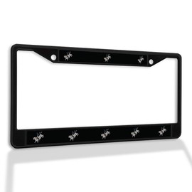 Metal Insert License Plate Frame Bull Rider Weatherproof Car Accessories Black 2 Holes Solid Insert