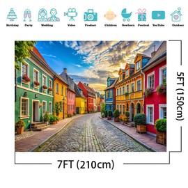 AIIKES 7x5FT Modern Paris Street Landscape backdrop Nordic City Scenery Photography Background Living Room Home Decor Banner Photo Studio Props XY168