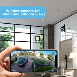 KIMPOK 2 Pack Window Cameras for Home Security - 3MP 2K Indoor Smart Color Night Vision, Human Detection, No Drilling Mount, 2.4GHz and 5GHz WiFi, 24/7 Continuous Recording SD/Cloud Storage