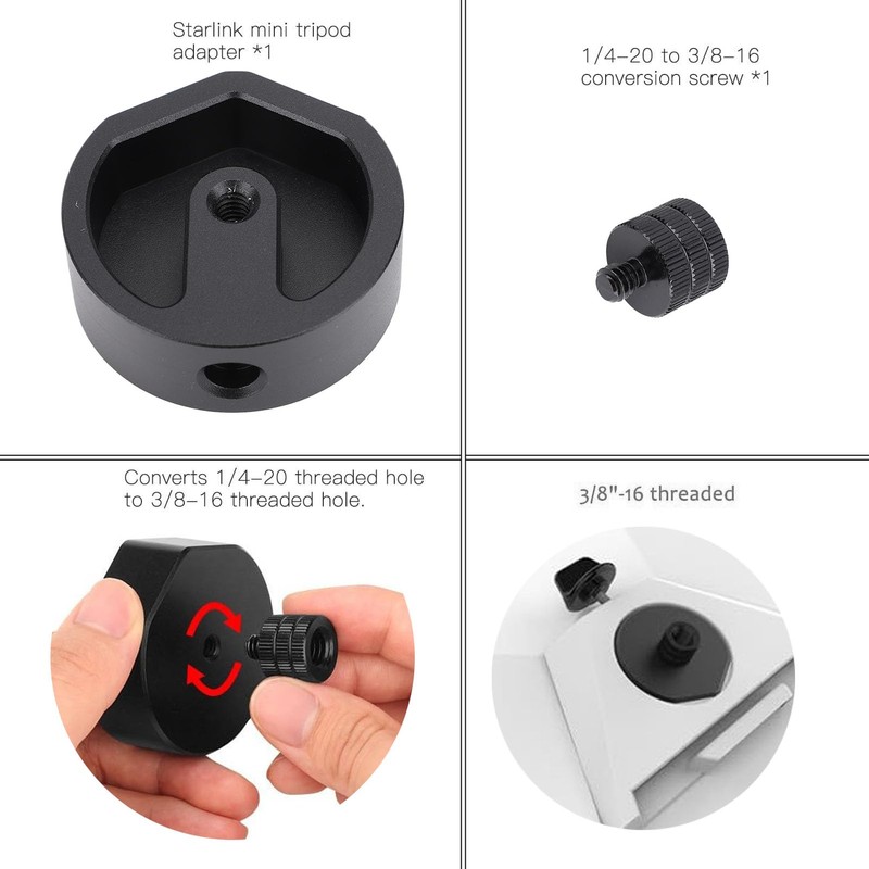 Starlink Mini Tripod Adapter, Aluminum Alloy Tripod Mount Adapter for
