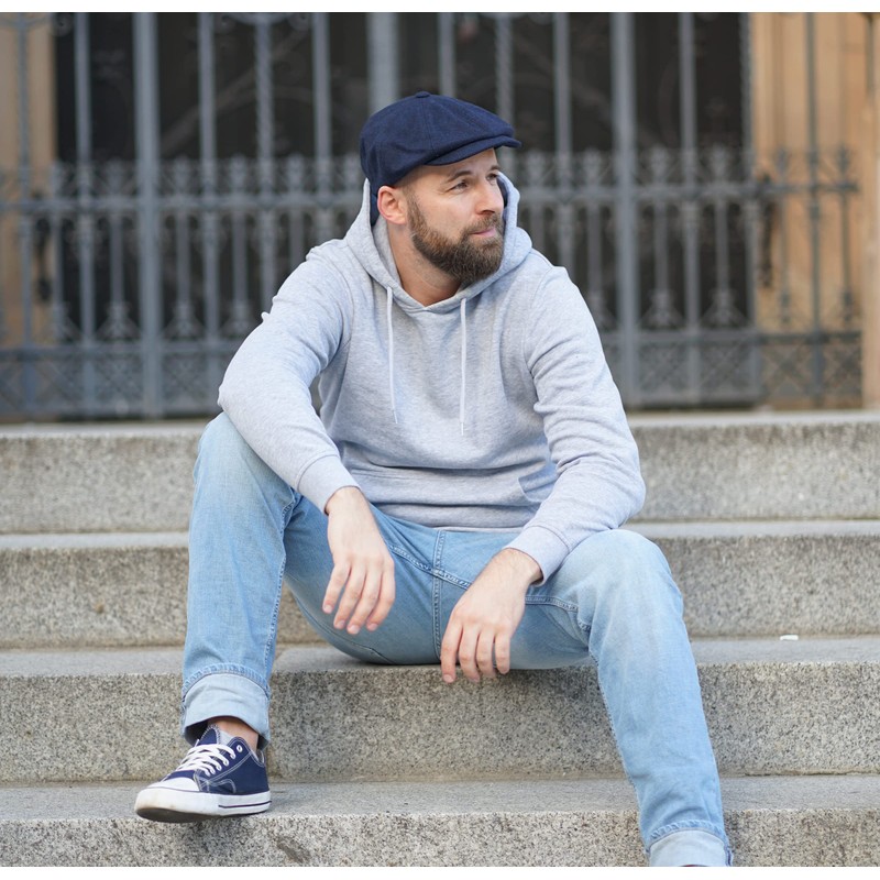 WEROR WEROR-320.1 Men's Flat Cap Herringbone, navy