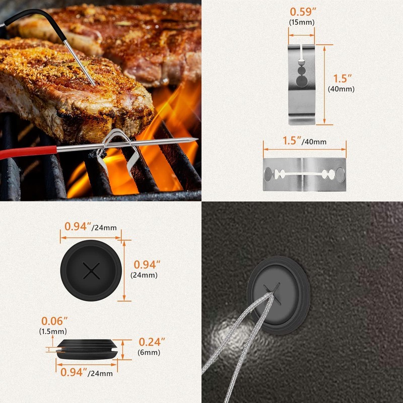 2-Pack Temp Meat Probe Replacement for Pit Boss Pellet Grills