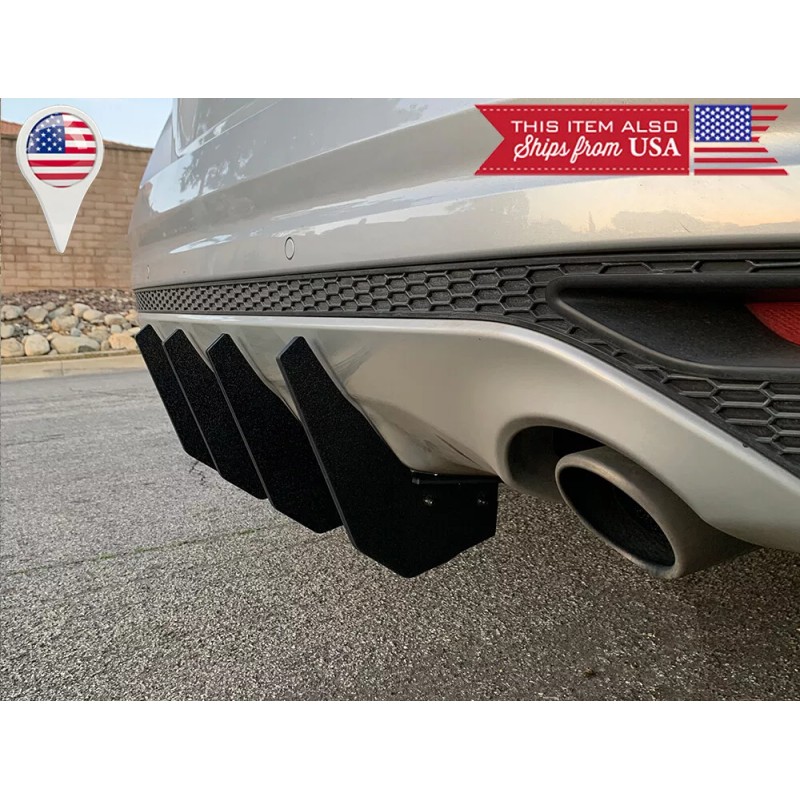SDeelCase Rear Bumper Diffuser Valence Blade Shark Fin Extension For