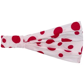 Lipodo 3-in-1 Dots Children's Headband One Size Approx. 53-56 cm Washable Headband with Elastic Band Lightweight Headscarf Bandana Spring/Summer, white-red, 53-56