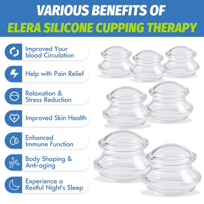 ELERA Silicone Cupping Therapy Set, Professionally Chinese Massage Cups for