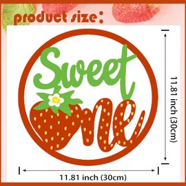 Strawberry Sweet One round Wooden Sign Strawberry Party Decoration First 1st Birthday Wooden Sign One Letter Hanging Sign Baby Shower for Girl Wall Decoration Birthday Party Supplies .RED
