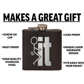 Rogue River Tactical Funny Screw It Stainless Steel Hip Flask Premium Matte Black Makes a Great Gift For Him Dad Father Gag Joke Gift