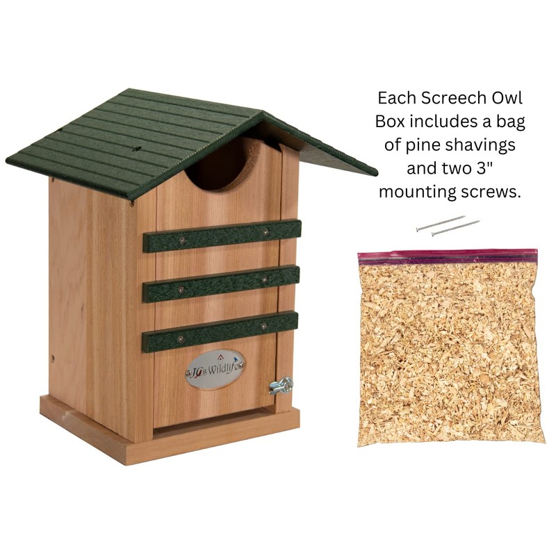 JCS Wildlife Screech Owl & Saw-Whet Owl House – Cedar