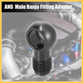 REPAIROCK 1pc Dia.14mm Fuel Banjo Fitting to 6AN Male Flare Adapter Fuel Line Adapter Connector for Car Black 9/16-18 Thread Auto Replacement Parts