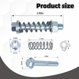 2PCS High-Temperature Exhaust Manifold Bolt Kit – M10x1.5mm Stainless Steel Flange Bolts & Nuts with Vibration-Damping Springs for Secure Exhaust Gasket Seal – Universal Fit for Most Vehicles