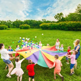 The Twiddlers - 12ft Parachute Play Tent Kids Game with 12 Handles