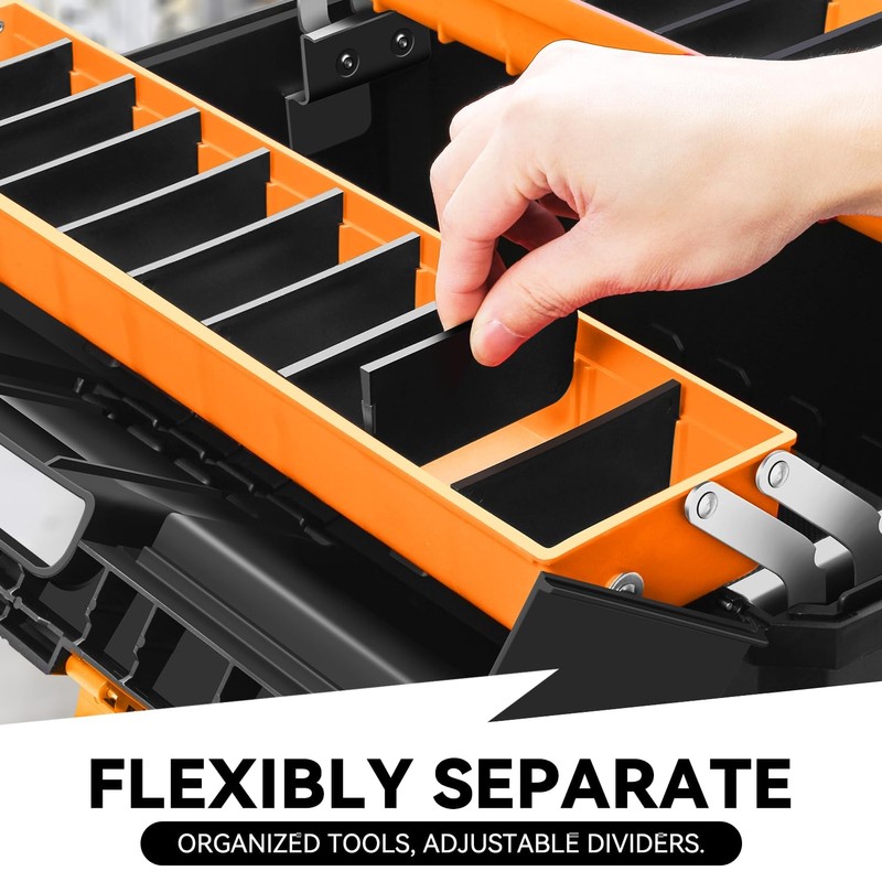 Auto Dynasty Tool Box Set Portable 2-layer Folding Toolbox with