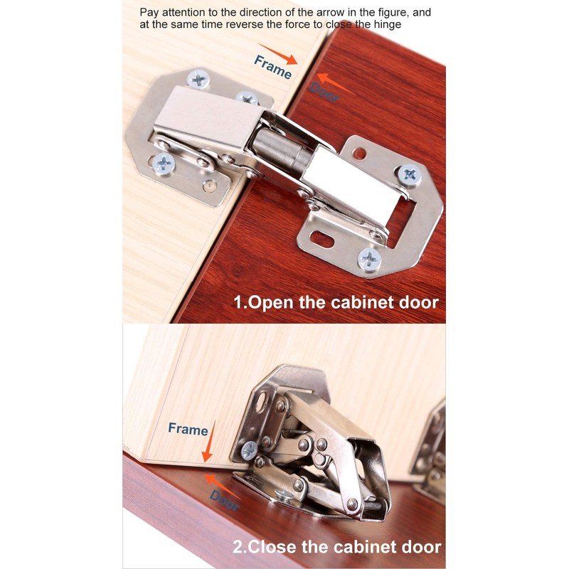 DOBOGA 4-Pack Hidden Hinges for Cabinet Doors Frameless, Concealed Cabinet