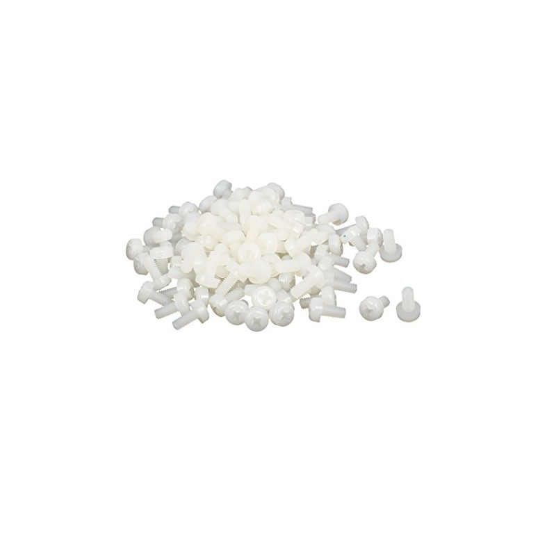 Sourcingmap M3 x 6mm Nylon Phillips Drive Fully Thread Pan
