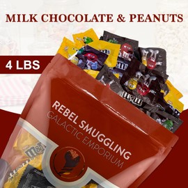 Fun Size Peanut and Milk Chocolate Candy Pieces Bulk 2 x 2lbs Bags by Rebel Smuggling Galactic Emporium (4lbs Total)