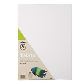 PRIMO Hobby & Professional- Tela per Dipingere in Cartoncino 25x35x0,4 100% Cotone, Cartone Telato Pittura Colori Acrilici Olio Acquerelli - Tele per Dipingere Hobby Creativi Acid Free non Ingiallisce