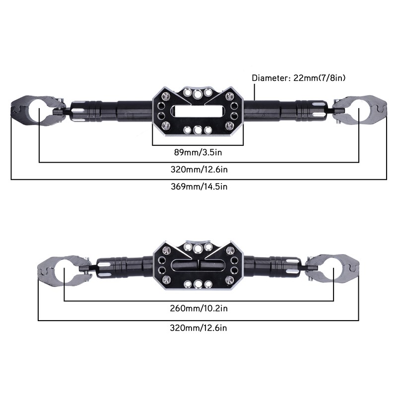 7/8in 22mm Motorcycle Balance Crossbar Handlebar Strengthen Lever Bar MultiFunctional