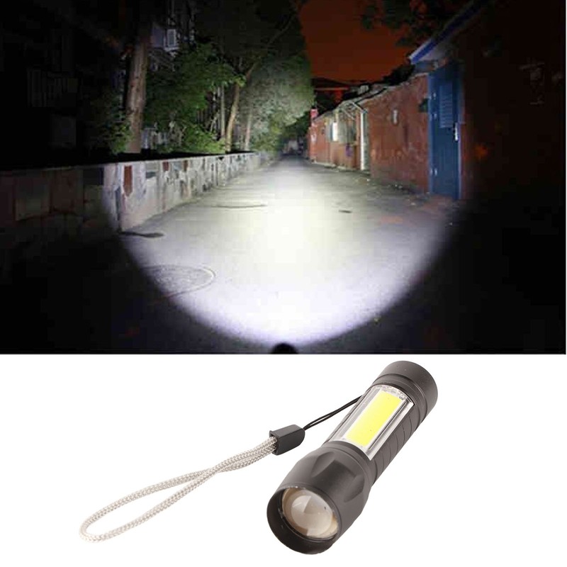 4Pcs Retractable Flashlight COB LED Zoom Flashlight Rechargeable Strong Light