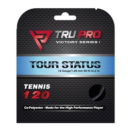 TRU PRO Tour Status - Tennis String Set (Poly): for The Competitive Tennis Player (18g (1.20 mm), 12.2 m, Black)