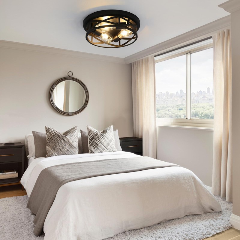 Youroke 3-Lights Farmhouse Flush Mount Ceiling Lights, 13 Inch Indoor