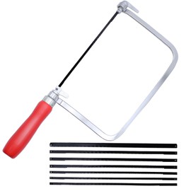 WYYFXY® Laubsäge Set 8 Stück Sägeblätter und 1 Laubsägebogen Feinesäge mit Holzgriff 360 Grad Drehbar Laubsägen Set Holzsäge für Schneiden von Aluminiumlegierungen, Eisen, Holz, Kunststoff