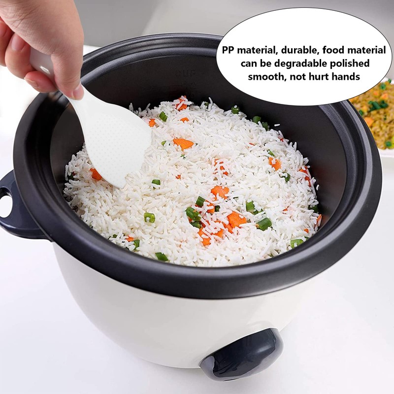 Cionyce 2PCS Plastic Rice Paddle Spoon Rice Scoop, Non-Stick Rice