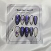 Purple Butterfly Handmade Nail Tips - Long Oval / 보라빛