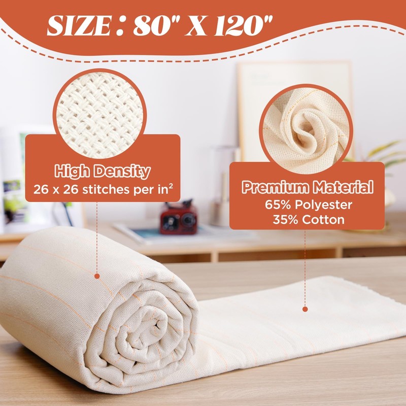 BESGEER 80" × 120" Primary Tufting Cloth for Cut and