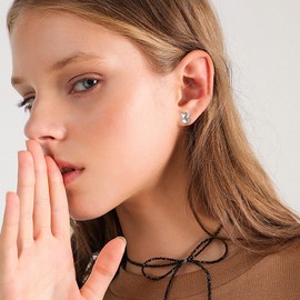 AOBOCO Women's Earrings, Popular, Highest Quality Zirconia, Crystal, Cute, Cat Earrings, Hypoallergenic Metal, 925 Silver, For Both Ears, Accessories, Present, Gift