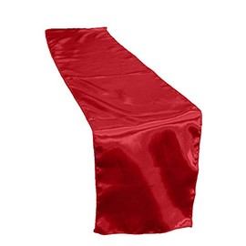 Satin Table Runners 12 x 108 inch for Wedding Banquet Decoration, Bright Silk and Smooth Fabric Party Table Runner (red)