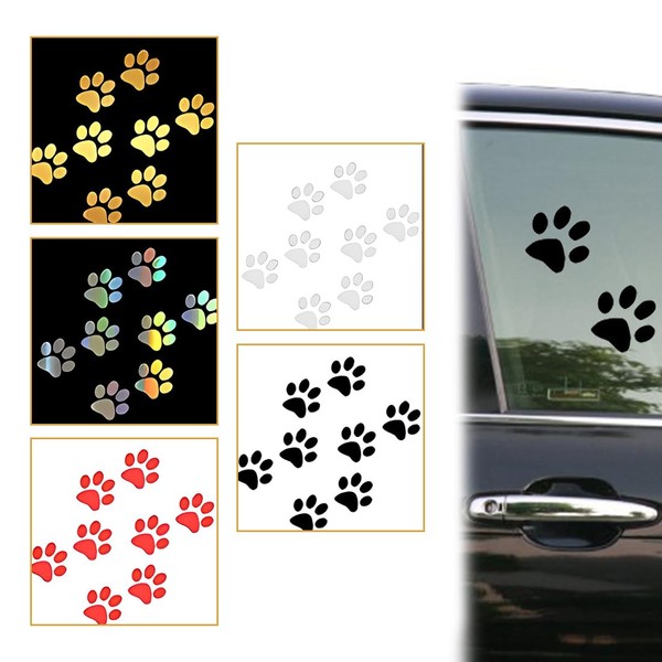 MEXRUMI Pack of 5 Dog Paw Print Stickers 12.5 x