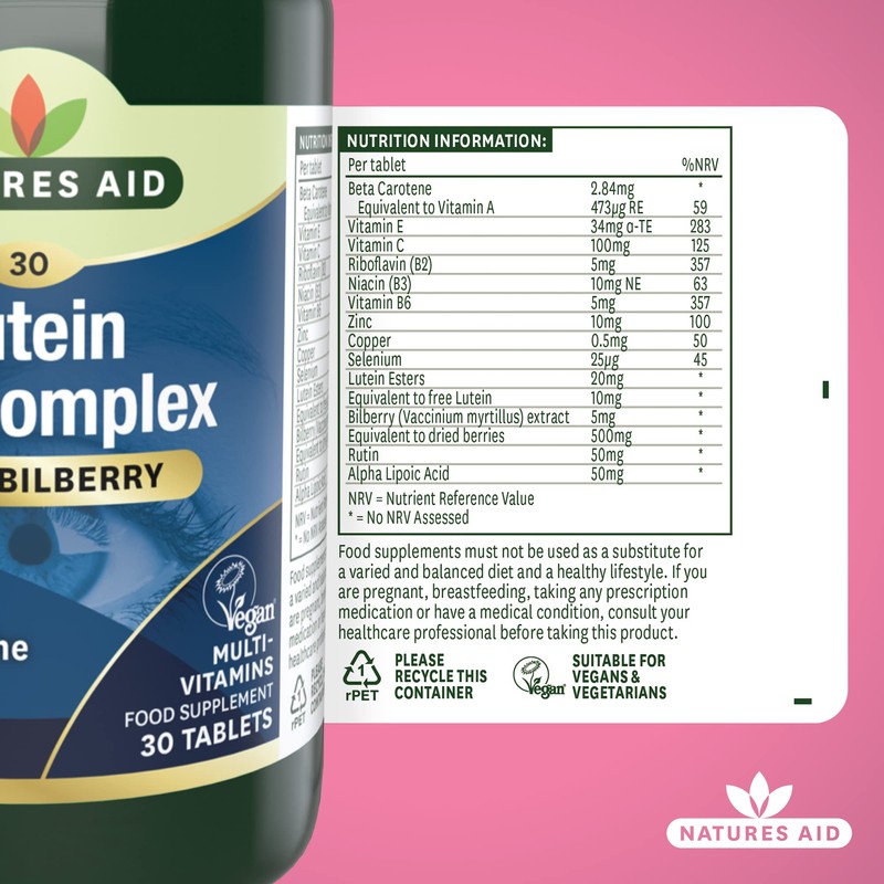 Natures Aid Lutein Eye Complex – High Strength Vision Support