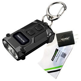 Nitecore TINI3 600 Lumen Keychain Flashlight EDC Muti Color Temperature Warm/Neutral/Cool White Light with EdisonBright Charging Adapter (Black)